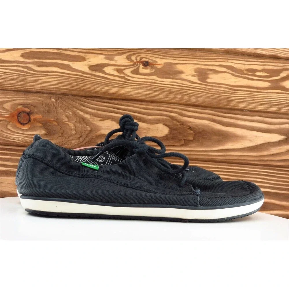 Sanuk Shoes Size 8.5 M Black Fashion Sneakers Fabric Men_4